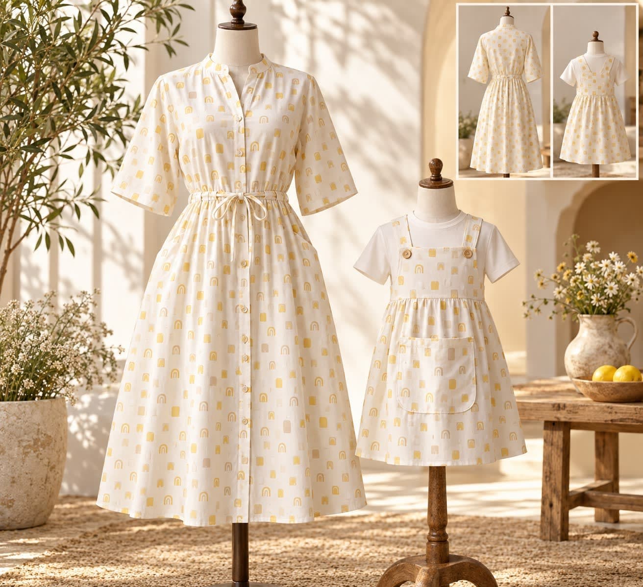 Sunshine Rainbow Print Mother & Daughter Set